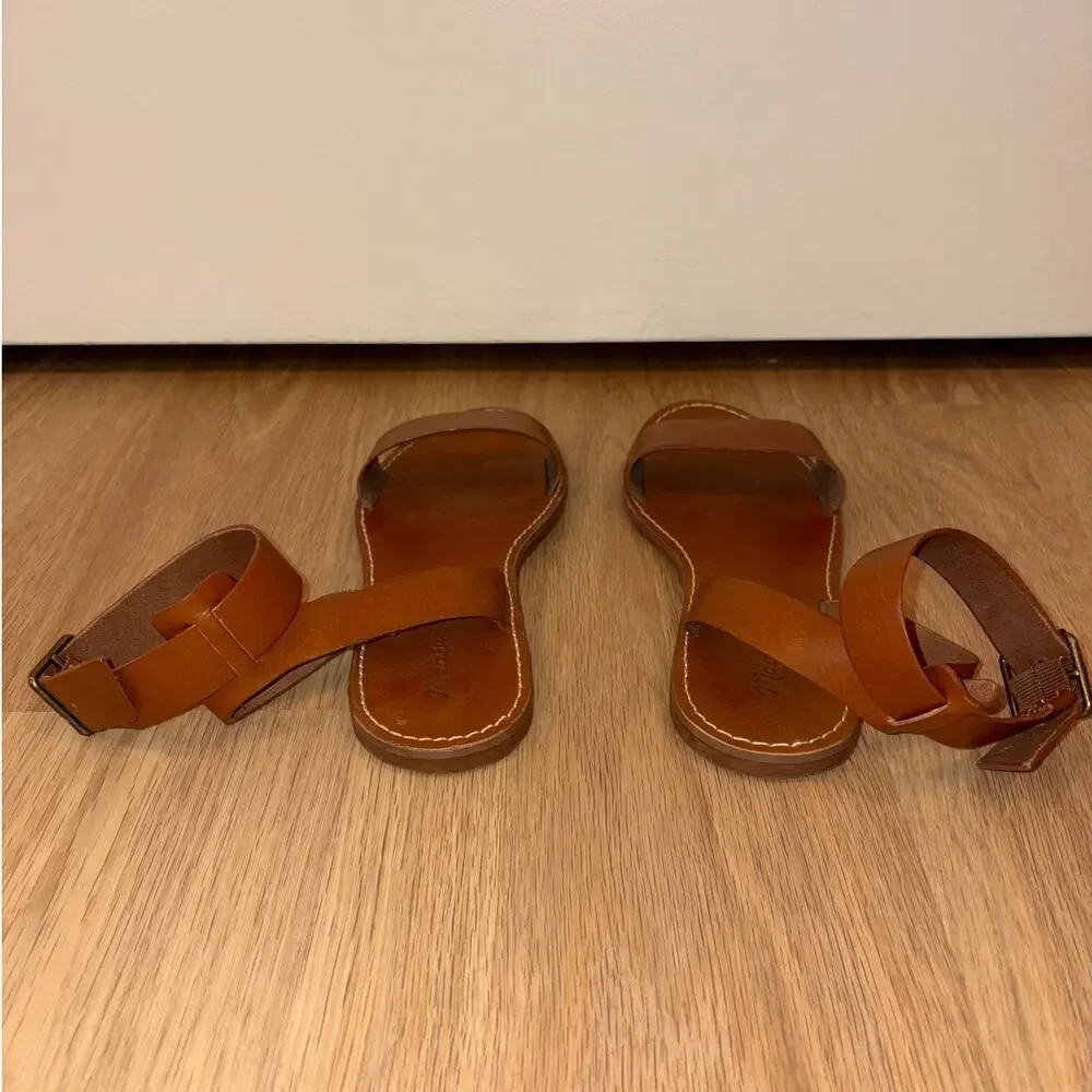 Madewell The Boardwalk Ankle-Strap Sandal English Saddle womens size 8 medium